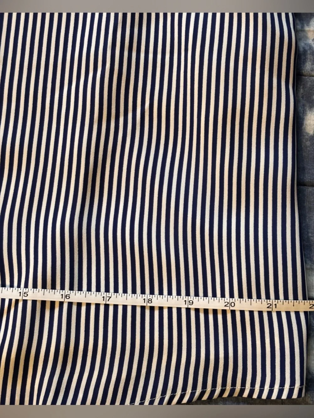 🌸 LOFT Navy and White Vertical Stripe Button-Down Shirt Dress Size Small Petite